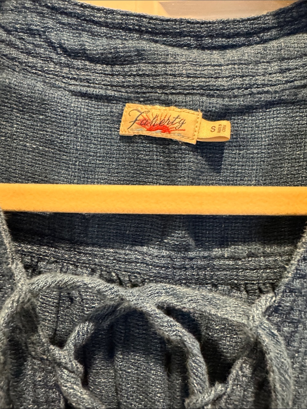Faherty Blue Lace-Up Sleeveless Mini Dress - Picture 2 of 3